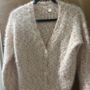 Cat & Jack Pink and White Cardigan Sweater